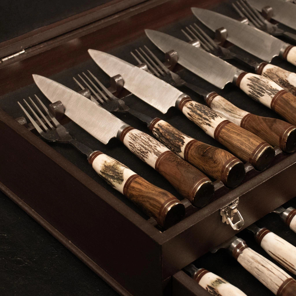 Set de cubiertos Ciervo y madera