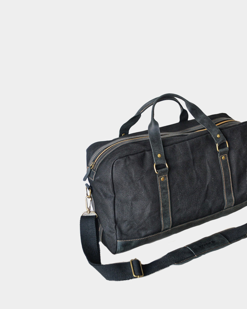 Bolso lona y cuero