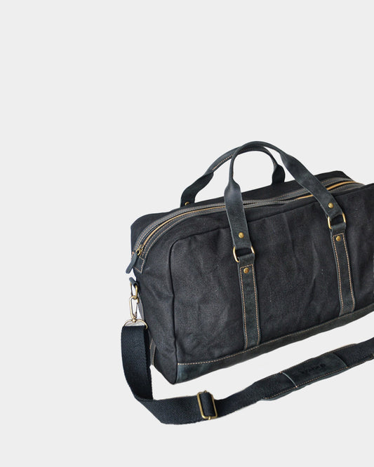Bolso lona y cuero