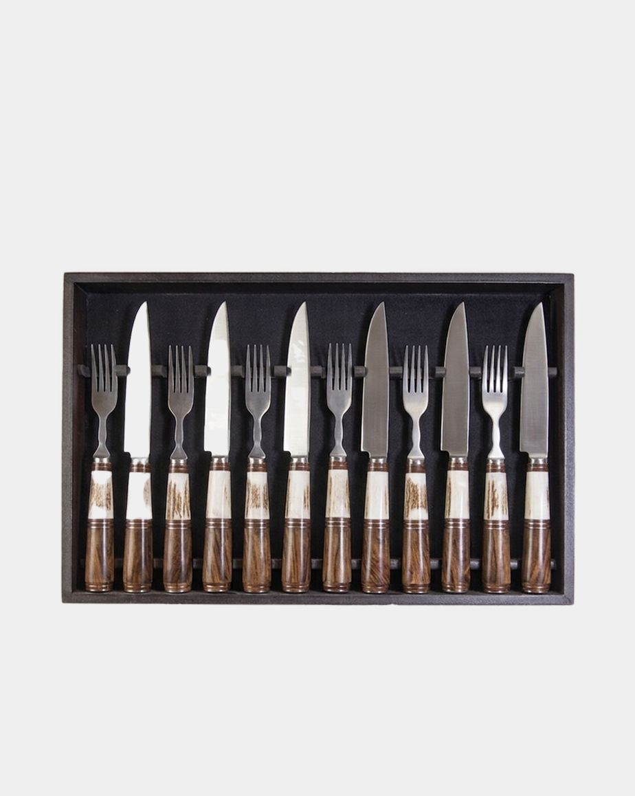 Set de cubiertos Ciervo y madera