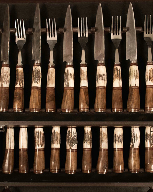 Set de cubiertos Ciervo y madera