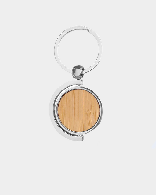 Llavero de madera y metal